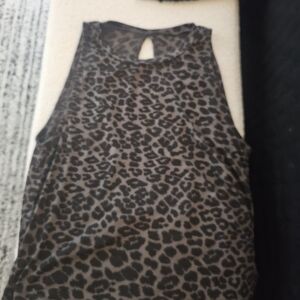 Glyder Leopard Print Tank Top - Black and Grey
